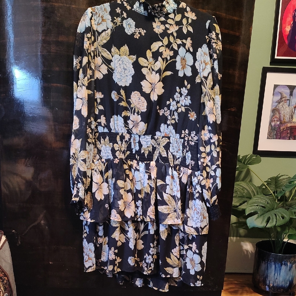 American Eagle Outfitters Boho Cottagecore Ruffle Floral Dress